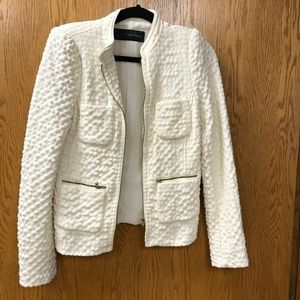 Zara cropped Cream buclé blazer